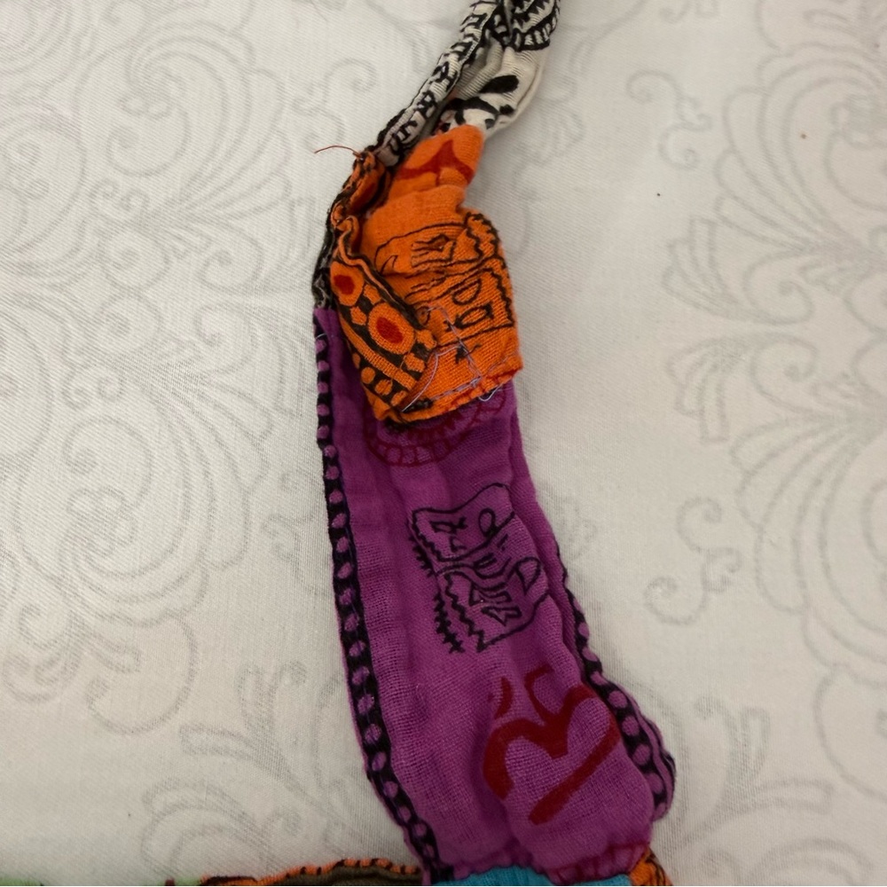 Multicolored Cotton Patchwork Hobo Sling Crossbod… - image 3